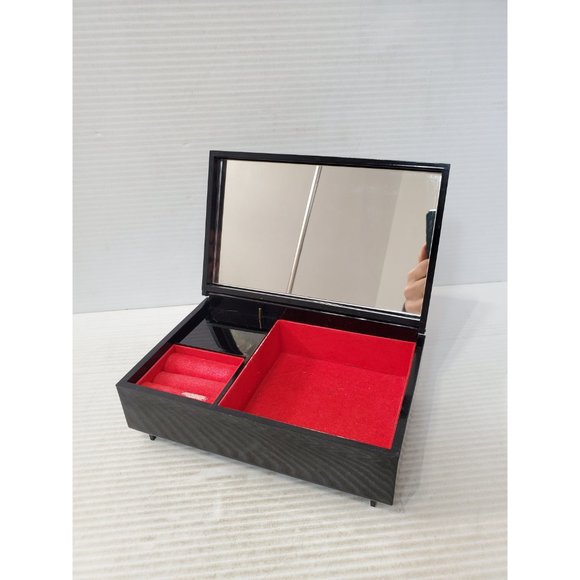 Otagiri Lacquerware Jewelry Music Box Pale black Kimiko Ikeda Victorian - Picture 9 of 10